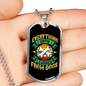 Everything I Know Bones Necklace Stainless Steel or 18k Gold Dog Tag 24" Chain-Express Your Love Gifts