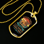 Everything I Know Bulldog Blue Necklace Stainless Steel or 18k Gold Dog Tag 24" Chain-Express Your Love Gifts