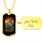 Everything I Know Bulldog Blue Necklace Stainless Steel or 18k Gold Dog Tag 24" Chain-Express Your Love Gifts