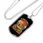 Everything I Know Bulldog Necklace Stainless Steel or 18k Gold Dog Tag 24" Chain-Express Your Love Gifts