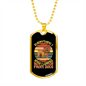 Everything I Know Bulldog Necklace Stainless Steel or 18k Gold Dog Tag 24" Chain-Express Your Love Gifts