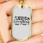 Everything Jesus Cross Necklace Stainless Steel or 18k Gold Dog Tag 24" Chain-Express Your Love Gifts