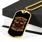 Everything Learned From Dogs Necklace Stainless Steel or 18k Gold Dog Tag 24" Chain-Express Your Love Gifts