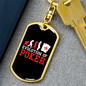 Evolution of Poker Gambler Keychain Stainless Steel or 18k Gold Dog Tag Keyring-Express Your Love Gifts