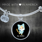 Ew People Cat Bracelet Stainless Steel or 18k Gold Circle Bangle-Express Your Love Gifts