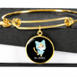 Ew People Cat Bracelet Stainless Steel or 18k Gold Circle Bangle-Express Your Love Gifts