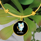 Ew People Cat Bracelet Stainless Steel or 18k Gold Circle Bangle-Express Your Love Gifts