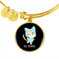 Ew People Cat Bracelet Stainless Steel or 18k Gold Circle Bangle-Express Your Love Gifts