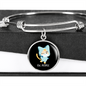 Ew People Cat Bracelet Stainless Steel or 18k Gold Circle Bangle-Express Your Love Gifts