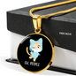 Ew People Cat Circle Necklace Stainless Steel or 18k Gold 18-22"-Express Your Love Gifts