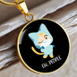 Ew People Cat Circle Necklace Stainless Steel or 18k Gold 18-22"-Express Your Love Gifts