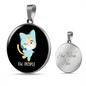Ew People Cat Circle Necklace Stainless Steel or 18k Gold 18-22"-Express Your Love Gifts