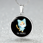 Ew People Cat Circle Necklace Stainless Steel or 18k Gold 18-22"-Express Your Love Gifts