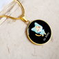 Ew People Cat Circle Necklace Stainless Steel or 18k Gold 18-22"-Express Your Love Gifts