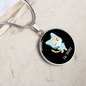 Ew People Cat Circle Necklace Stainless Steel or 18k Gold 18-22"-Express Your Love Gifts