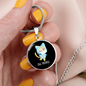 Ew People Cat Circle Necklace Stainless Steel or 18k Gold 18-22"-Express Your Love Gifts