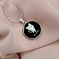 Ew People Cat Circle Necklace Stainless Steel or 18k Gold 18-22"-Express Your Love Gifts