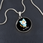 Ew People Cat Circle Necklace Stainless Steel or 18k Gold 18-22"-Express Your Love Gifts