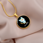Ew People Cat Circle Necklace Stainless Steel or 18k Gold 18-22"-Express Your Love Gifts