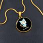 Ew People Cat Circle Necklace Stainless Steel or 18k Gold 18-22"-Express Your Love Gifts