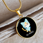 Ew People Cat Circle Necklace Stainless Steel or 18k Gold 18-22"-Express Your Love Gifts