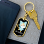 Ew People Cat Keychain Stainless Steel or 18k Gold Dog Tag Keyring-Express Your Love Gifts