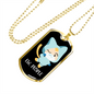 Ew People Cat Necklace Stainless Steel or 18k Gold Dog Tag 24" Chain-Express Your Love Gifts