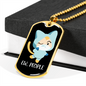 Ew People Cat Necklace Stainless Steel or 18k Gold Dog Tag 24" Chain-Express Your Love Gifts