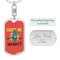 Excuse Me Are You Maniac Keychain Stainless Steel or 18k Gold Dog Tag Keyring-Express Your Love Gifts