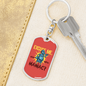 Excuse Me Are You Maniac Keychain Stainless Steel or 18k Gold Dog Tag Keyring-Express Your Love Gifts