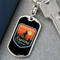 Explore Mountain Bike Cycling Keychain Stainless Steel or 18k Gold Dog Tag Keyring-Express Your Love Gifts