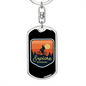 Explore Mountain Bike Cycling Keychain Stainless Steel or 18k Gold Dog Tag Keyring-Express Your Love Gifts