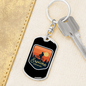 Explore Mountain Bike Cycling Keychain Stainless Steel or 18k Gold Dog Tag Keyring-Express Your Love Gifts