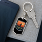 Explore Mountain Bike Cycling Keychain Stainless Steel or 18k Gold Dog Tag Keyring-Express Your Love Gifts