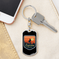 Explore Mountain Bike Cycling Keychain Stainless Steel or 18k Gold Dog Tag Keyring-Express Your Love Gifts