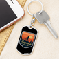 Explore Mountain Bike Cycling Keychain Stainless Steel or 18k Gold Dog Tag Keyring-Express Your Love Gifts