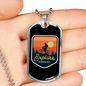 Explore Mountain Bike Cycling Necklace Stainless Steel or 18k Gold Dog Tag 24"-Express Your Love Gifts