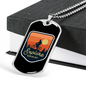 Explore Mountain Bike Cycling Necklace Stainless Steel or 18k Gold Dog Tag 24"-Express Your Love Gifts