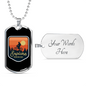 Explore Mountain Bike Cycling Necklace Stainless Steel or 18k Gold Dog Tag 24"-Express Your Love Gifts