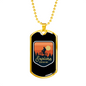 Explore Mountain Bike Cycling Necklace Stainless Steel or 18k Gold Dog Tag 24"-Express Your Love Gifts