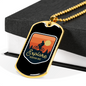 Explore Mountain Bike Cycling Necklace Stainless Steel or 18k Gold Dog Tag 24"-Express Your Love Gifts