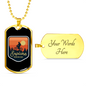 Explore Mountain Bike Cycling Necklace Stainless Steel or 18k Gold Dog Tag 24"-Express Your Love Gifts