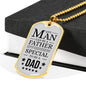 Father Gift Necklace Stainless Steel or 18k Gold Dog Tag w 24" Chain-Express Your Love Gifts
