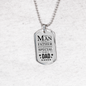 Father Gift Necklace Stainless Steel or 18k Gold Dog Tag w 24" Chain-Express Your Love Gifts
