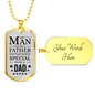Father Gift Necklace Stainless Steel or 18k Gold Dog Tag w 24" Chain-Express Your Love Gifts