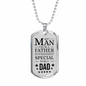 Father Gift Necklace Stainless Steel or 18k Gold Dog Tag w 24" Chain-Express Your Love Gifts
