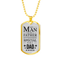 Father Gift Necklace Stainless Steel or 18k Gold Dog Tag w 24" Chain-Express Your Love Gifts