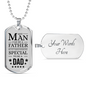 Father Gift Necklace Stainless Steel or 18k Gold Dog Tag w 24" Chain-Express Your Love Gifts