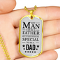 Father Gift Necklace Stainless Steel or 18k Gold Dog Tag w 24" Chain-Express Your Love Gifts