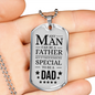 Father Gift Necklace Stainless Steel or 18k Gold Dog Tag w 24" Chain-Express Your Love Gifts
